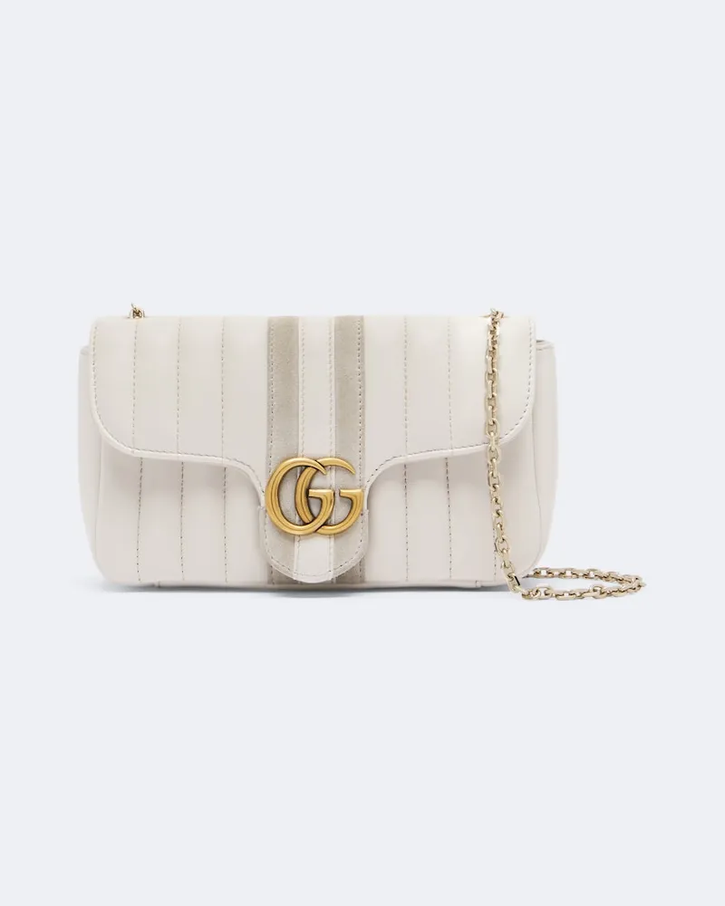 Gucci Schultertasche Jetset GG Marmont Mini Weiß