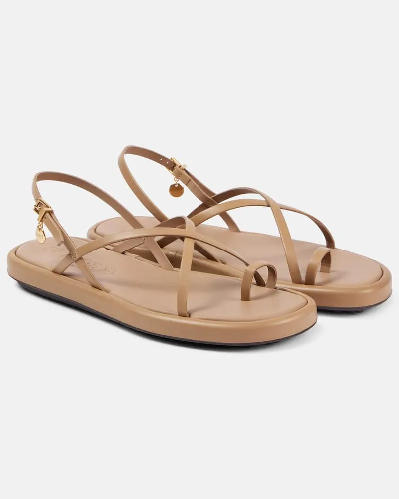 TOD'S Sandalen aus Leder Beige