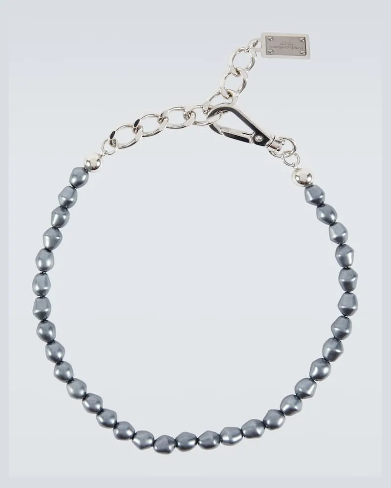 Dolce & Gabbana Halskette mit Zierperlen Blau