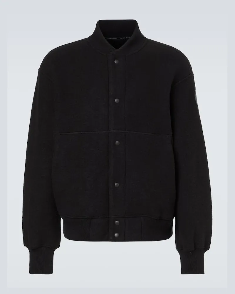 Canada Goose Bomberjacke Hudson aus einem Wollgemisch Schwarz