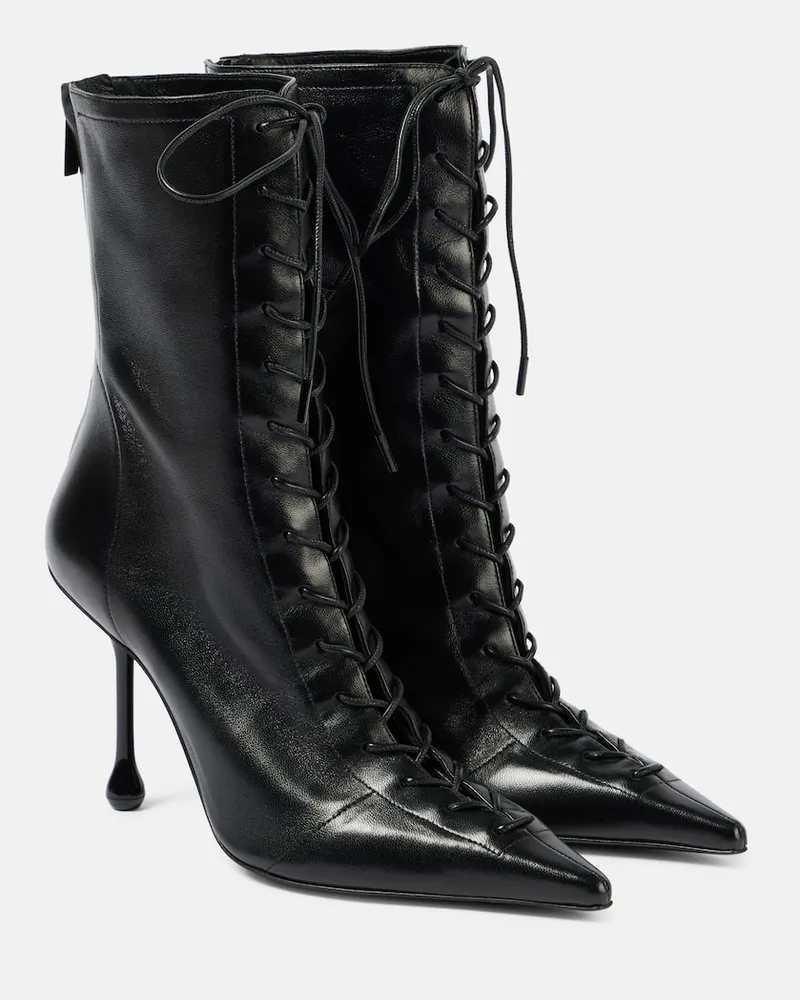 Jimmy Choo Schnürstiefel Scarlett 95 aus Leder Schwarz