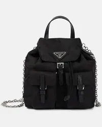 Prada Schultertasche aus Nylon Schwarz