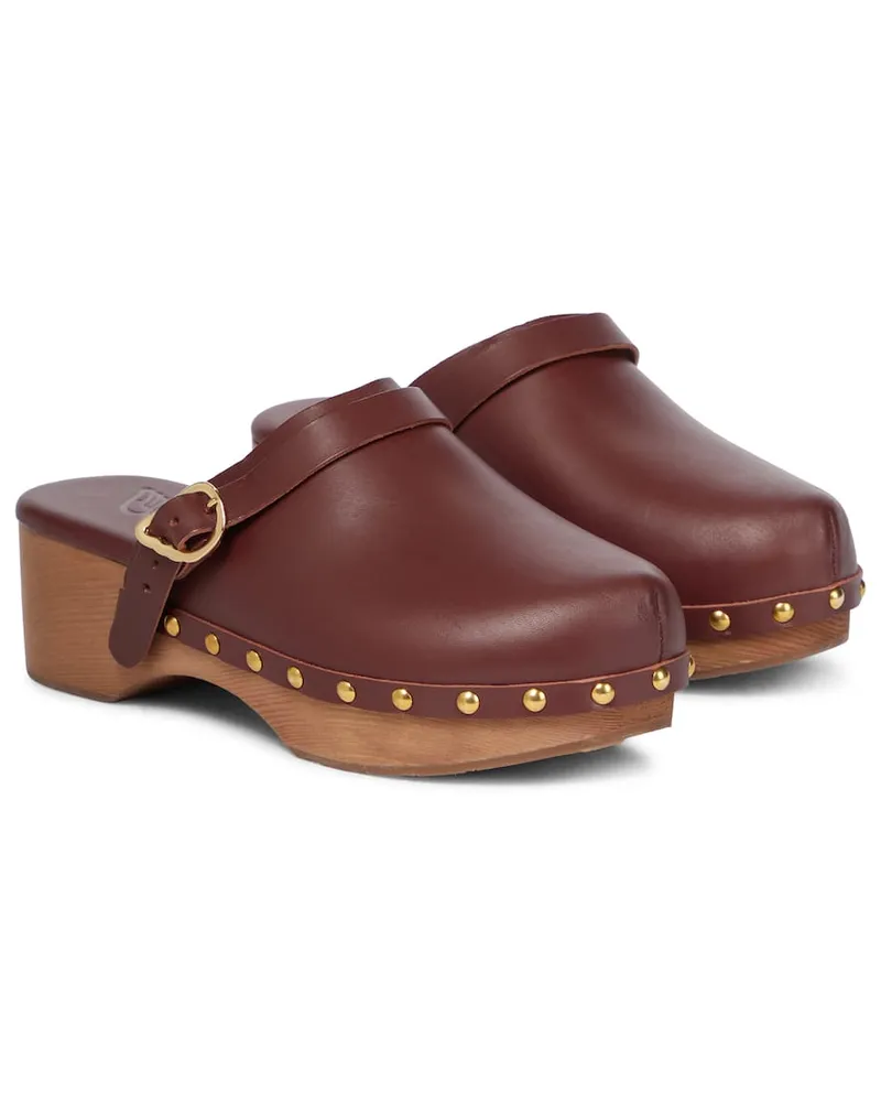 Ancient Greek Sandals Clogs Classic Closed aus Leder Braun