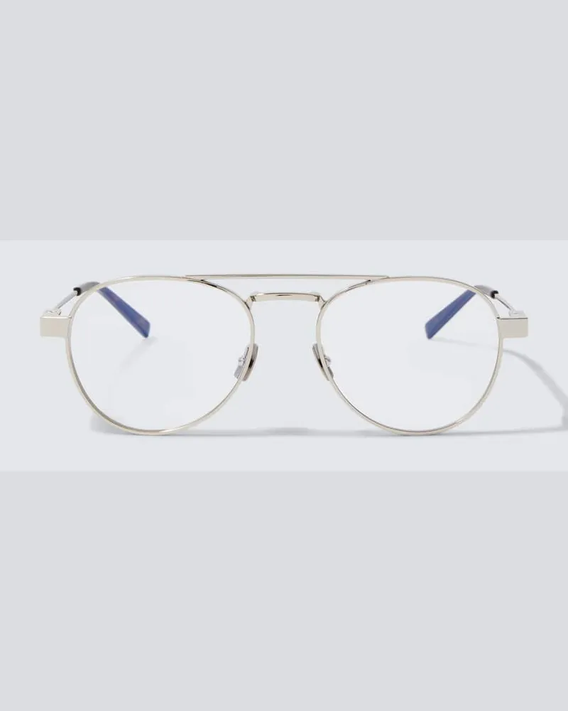 Saint Laurent Aviator-Brille SL 808 OPT Silber