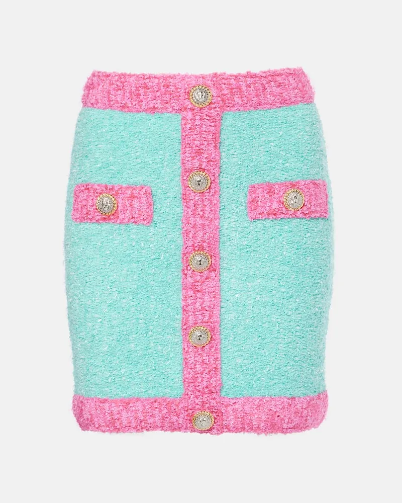 Balmain Minirock aus Strick Pink