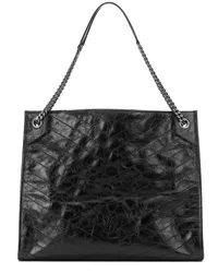 Saint Laurent Shopper Niki Large aus Leder Schwarz