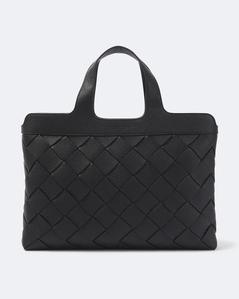 Bottega Veneta Aktentasche Diago aus Leder Schwarz