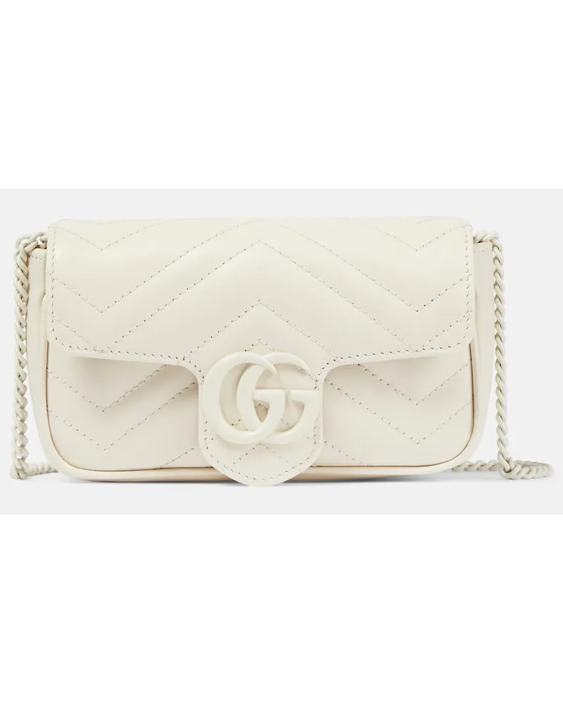 Gucci Schultertasche Marmont Super Mini Weiss