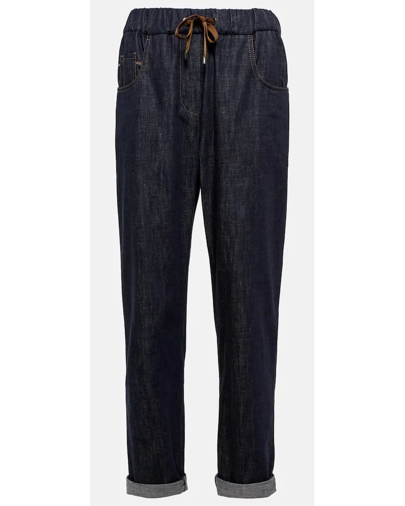 Brunello Cucinelli Tapered Jeans Blau