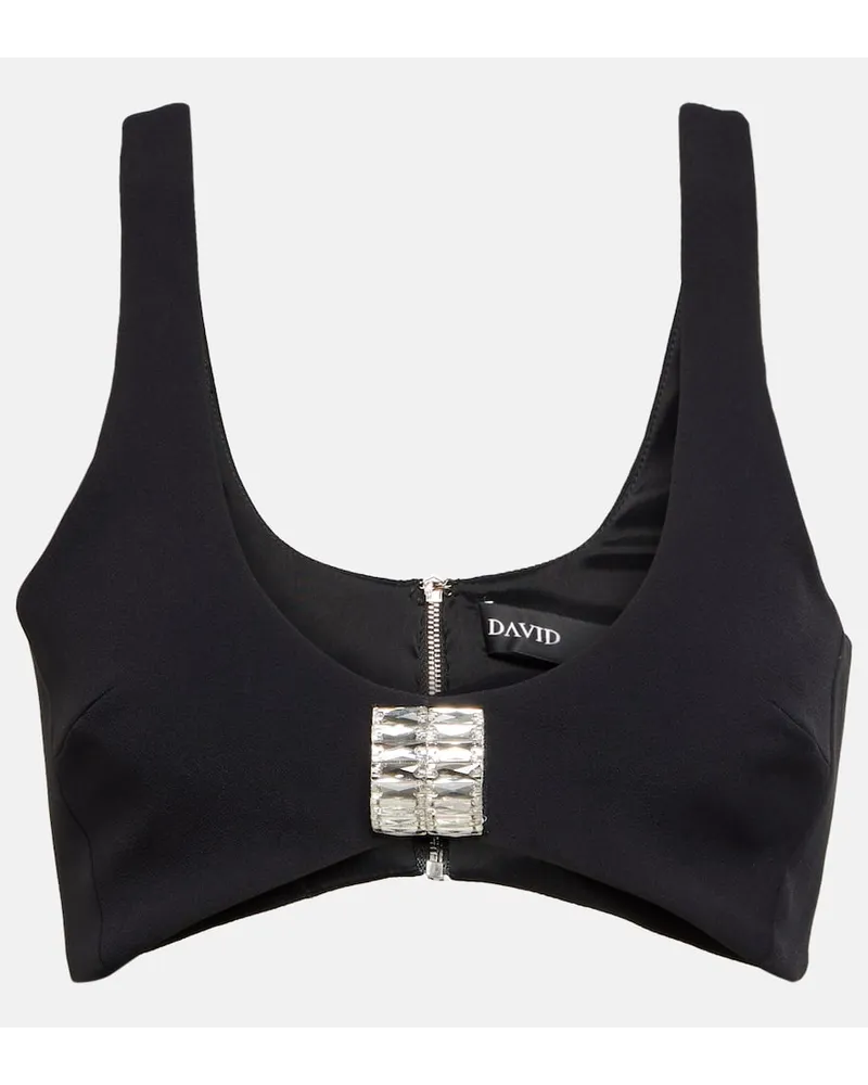David Koma Verziertes Bralette aus Cady Schwarz