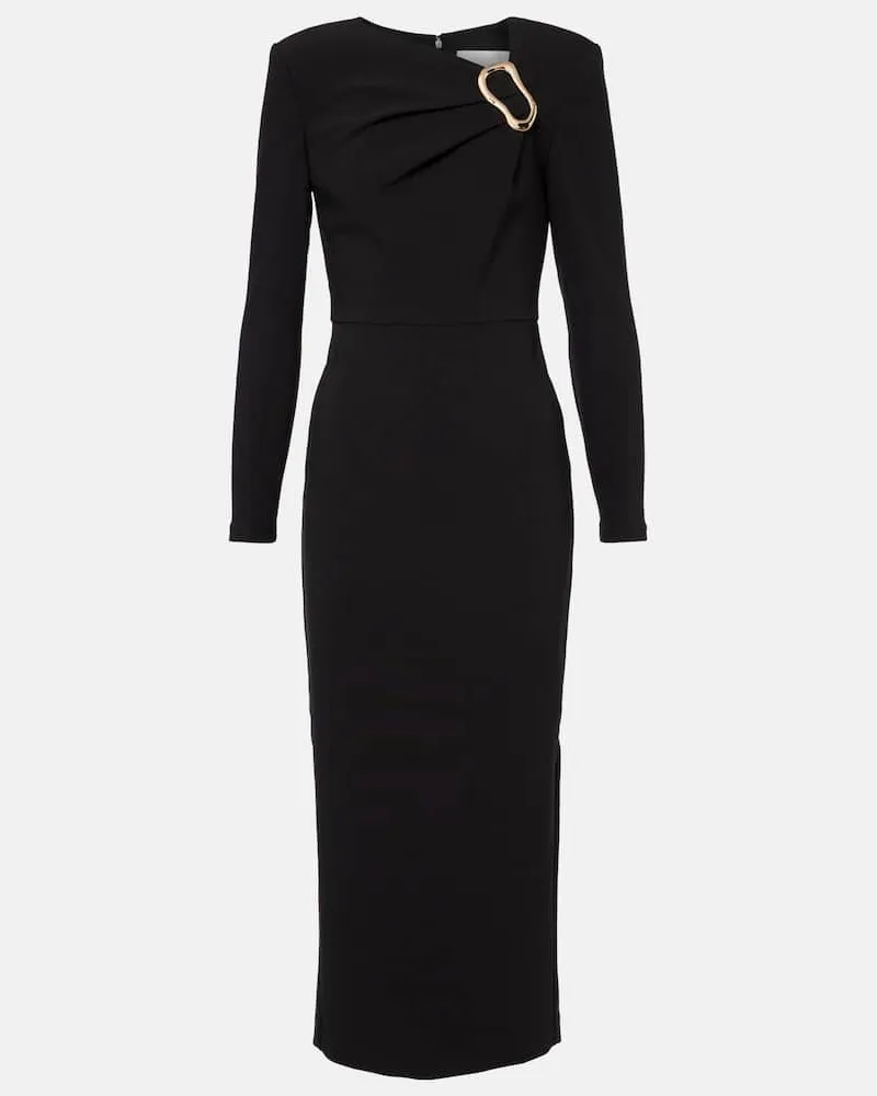 Roland Mouret Midikleid aus Crêpe Schwarz
