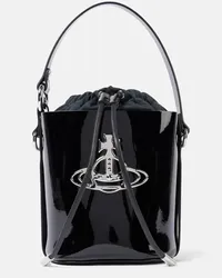 Vivienne Westwood Bucket-Bag Daisy Small aus Lackleder Schwarz