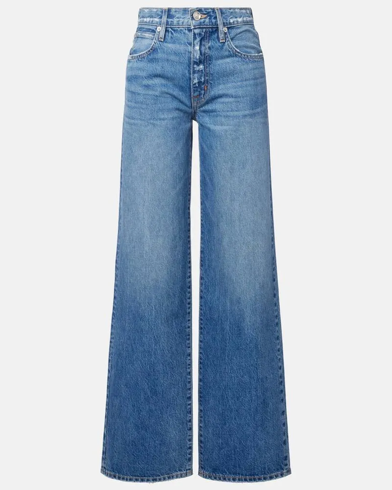SLVRLAKE Mid-Rise Wide-Leg Jeans Jazmine Blau