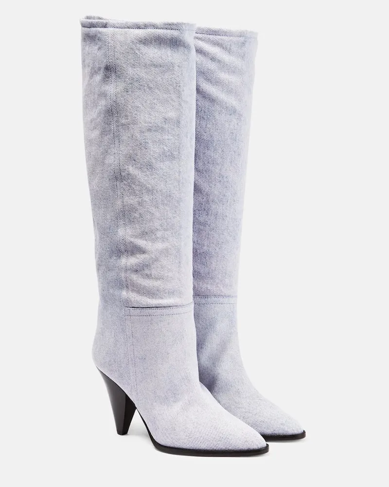 Isabel Marant Stiefel Ririo aus Denim Violett