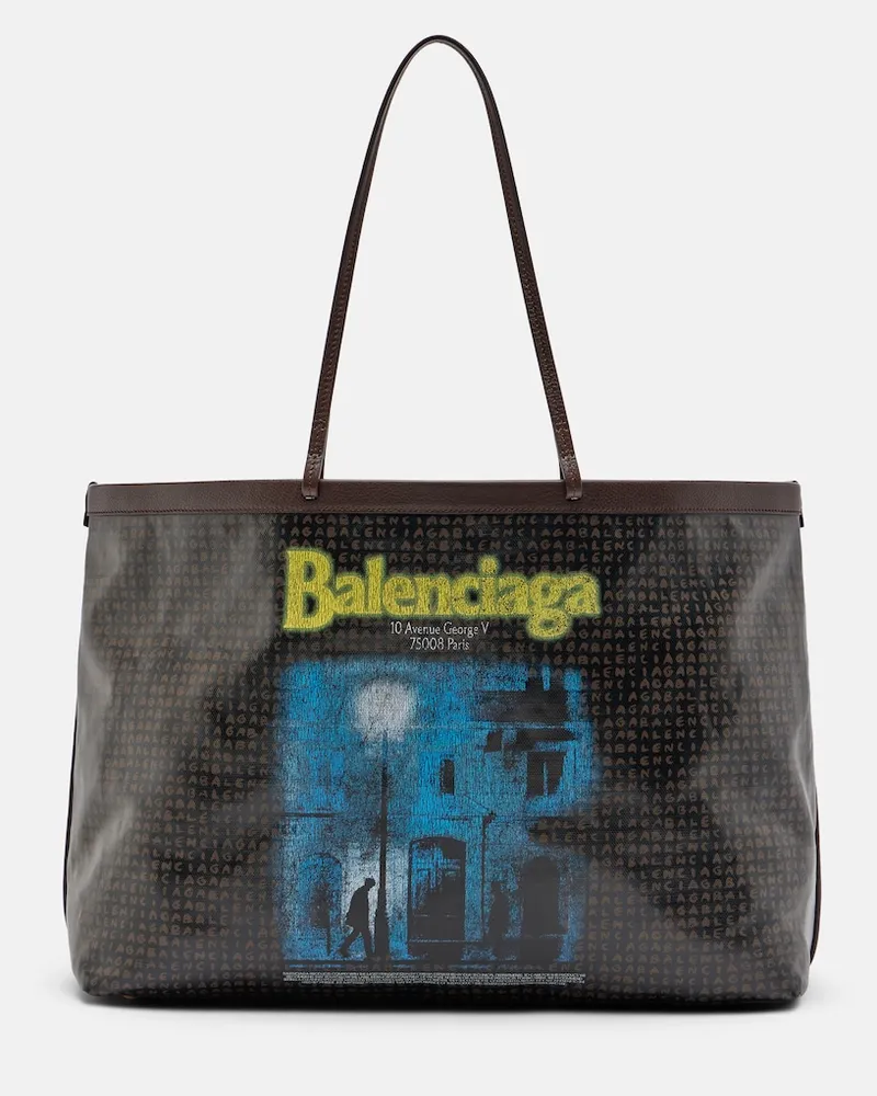 Balenciaga Bedruckte Tote Bag Select Large aus Leder Schwarz
