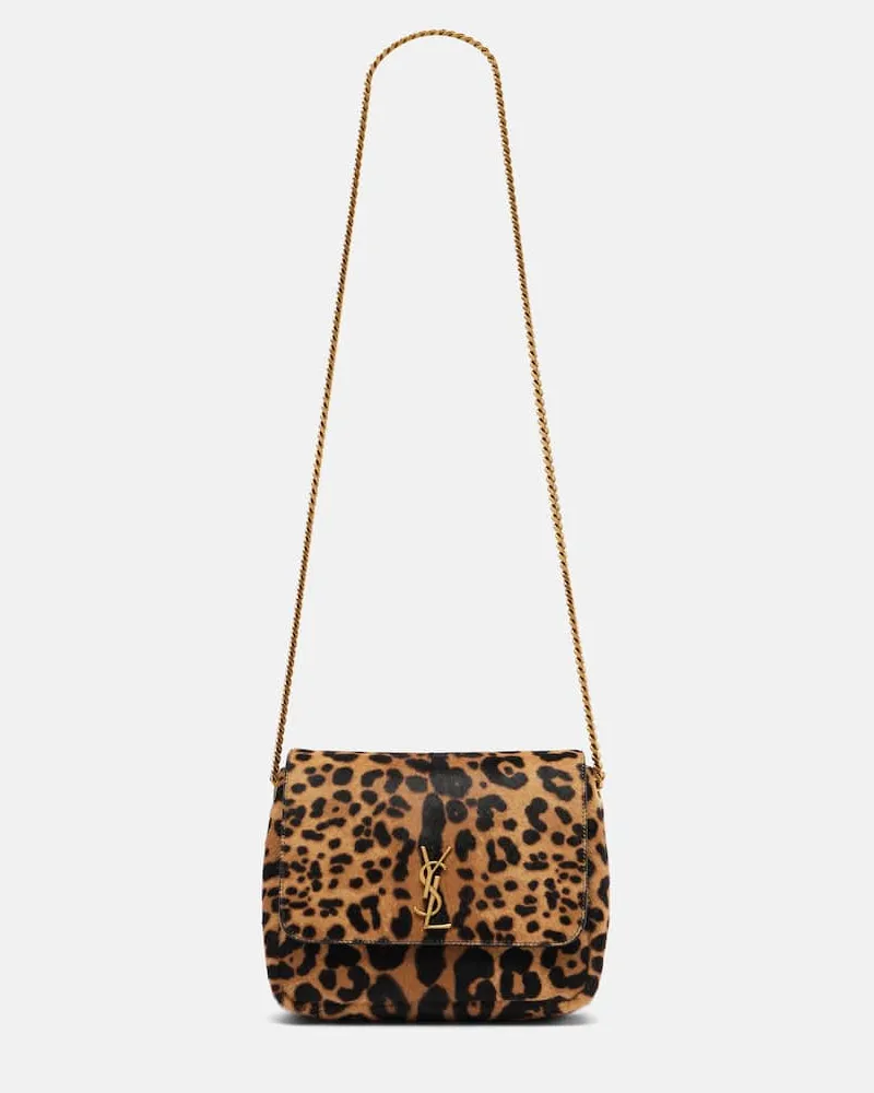 Saint Laurent Schultertasche Kate Supple aus Kalbshaar Braun