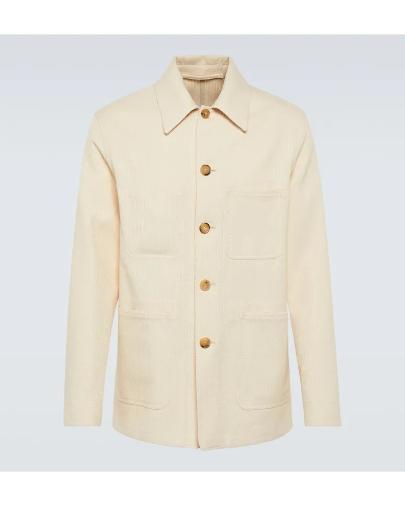 Loro Piana Jacke Kora aus Baumwolle Weiss