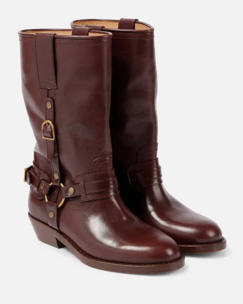 Isabel Marant Ankle Boots Heiko aus Leder Braun