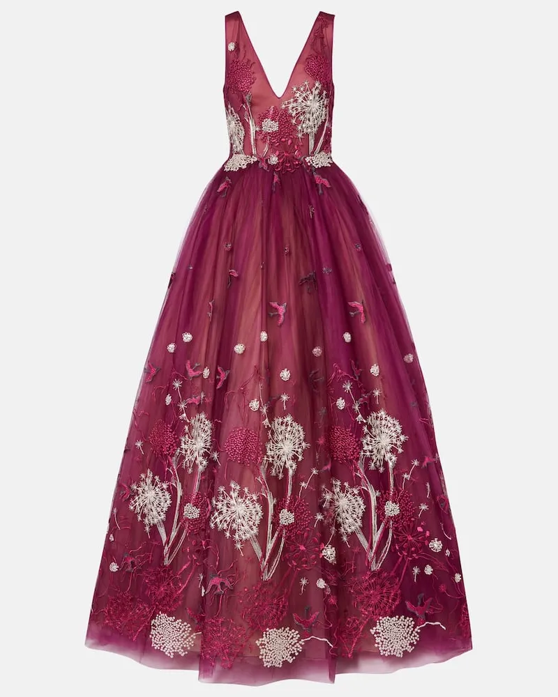 COSTARELLOS Verzierte Robe Rot