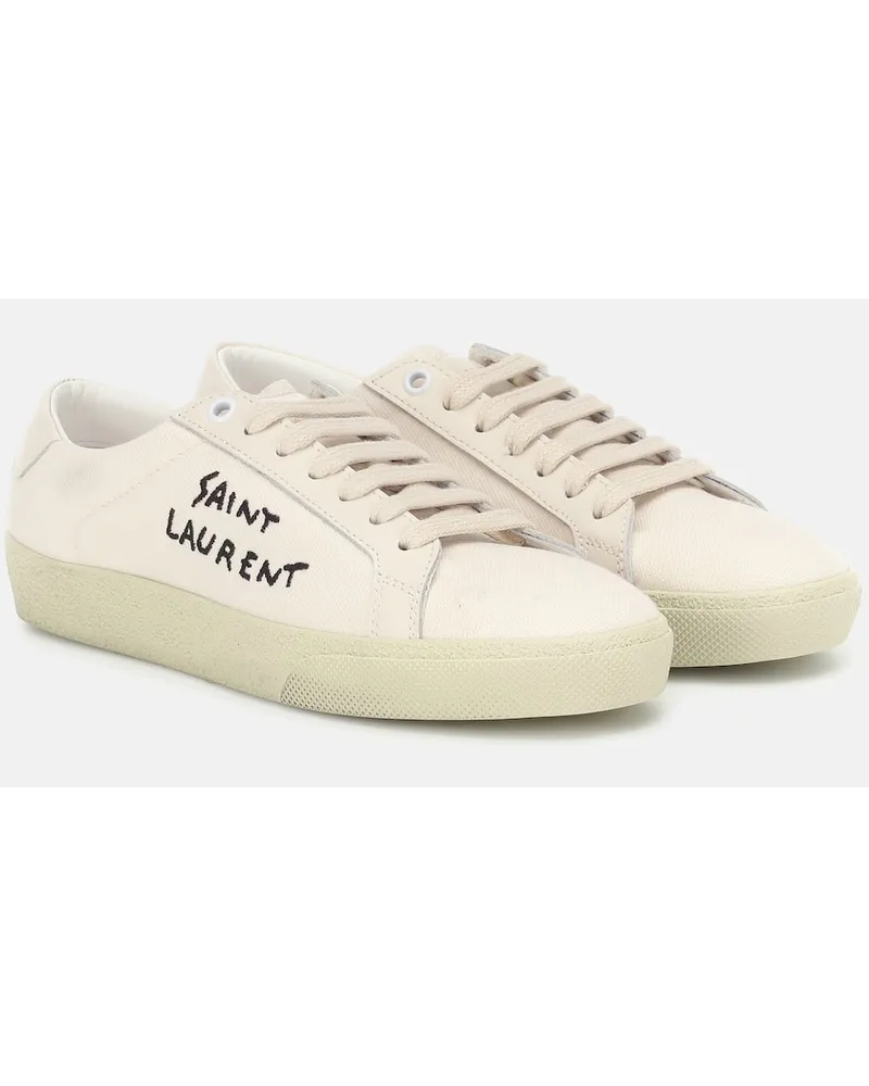 Saint Laurent Sneakers Court Classic SL/06 aus Canvas Weiss