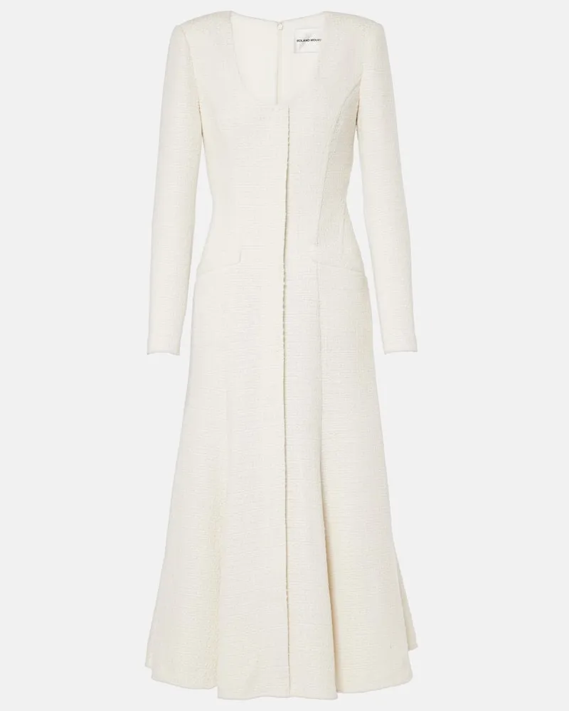 Roland Mouret Midikleid aus Boucle Weiss