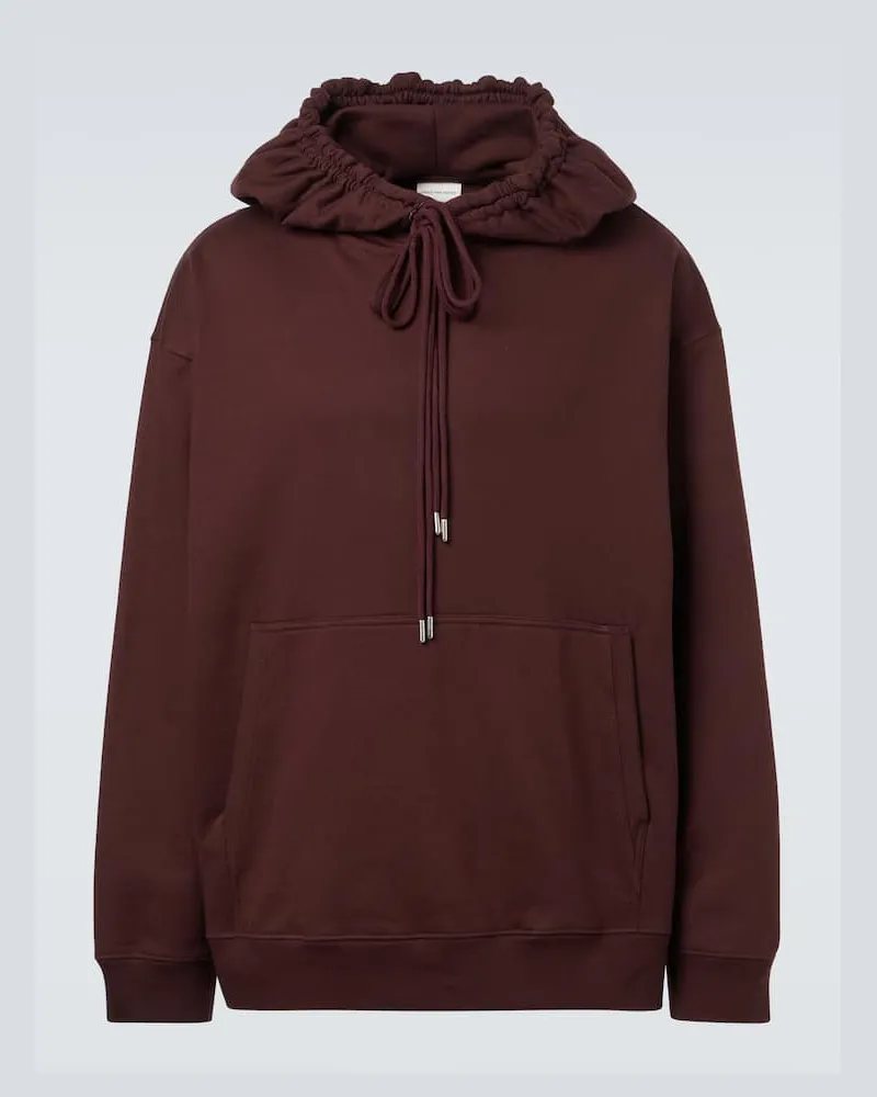 Dries van Noten Hoodie Haxel aus Baumwolle Burgunderrot