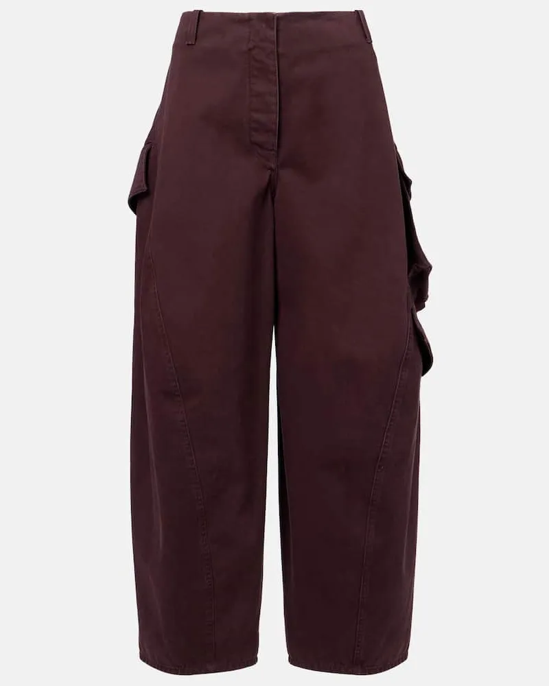 Alaïa Alaïa Cargohose aus Baumwolle Burgunderrot