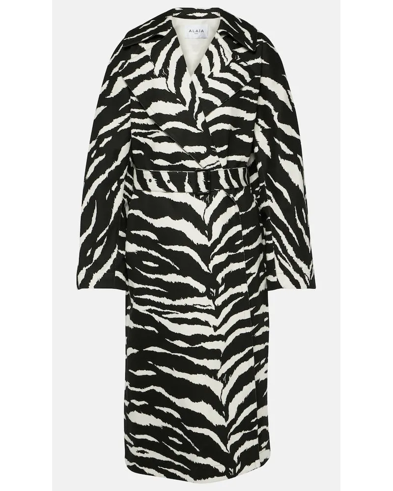 Alaïa Alaïa Bedruckter Trenchcoat aus Denim Multicolor