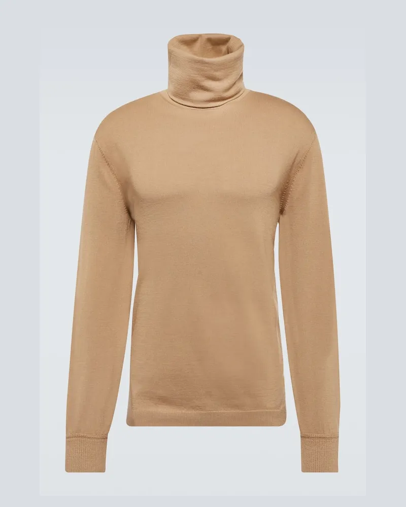 Ermenegildo Zegna Rollkragenpullover aus Wolle Beige