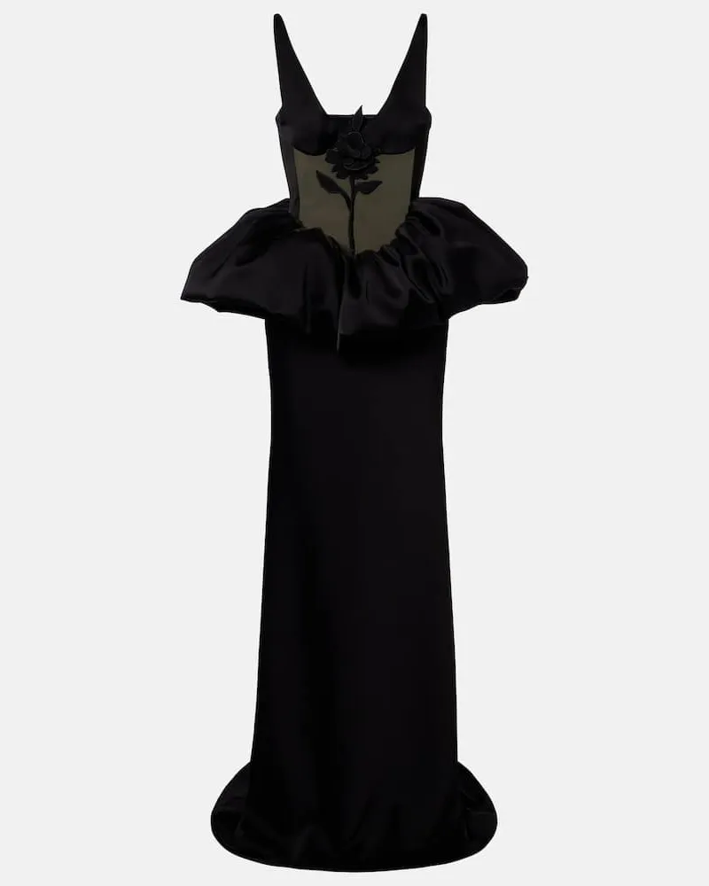 David Koma Bestickte Robe Schwarz