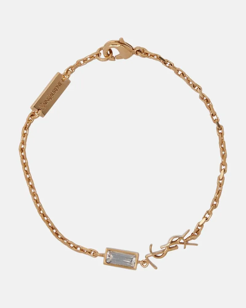 Saint Laurent Armband Cassandre mit Kristall Gold