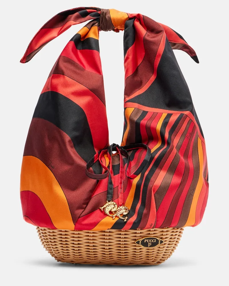 Emilio Pucci Schultertasche Picnic aus Seide Multicolor