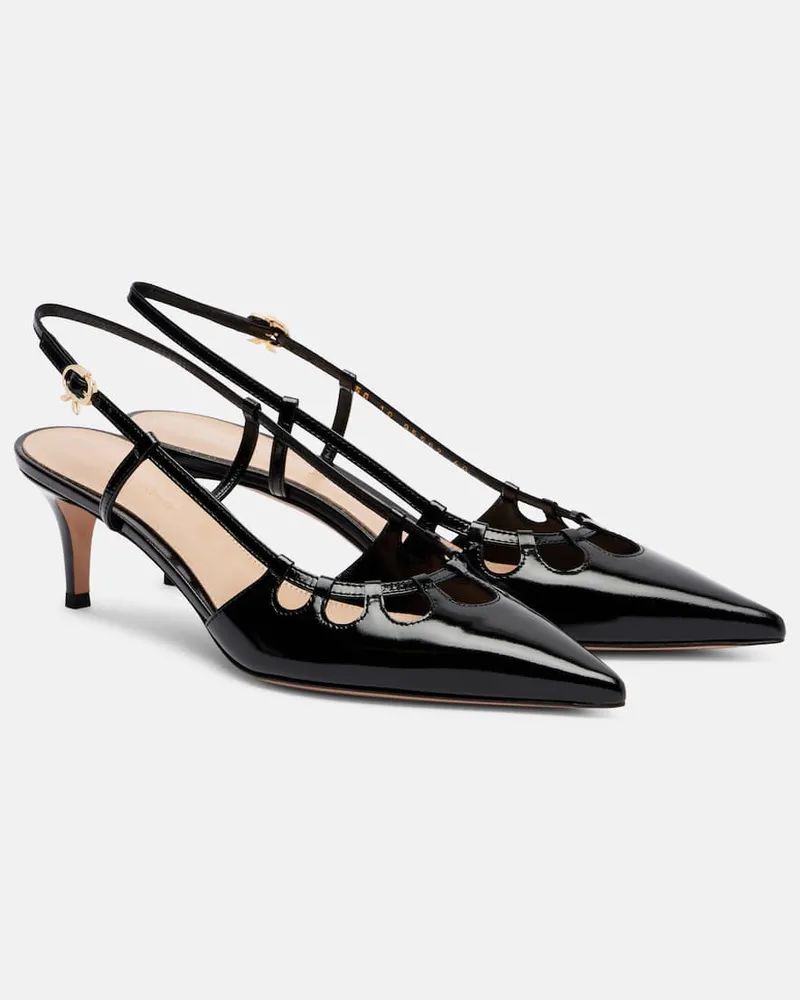 Gianvito Rossi Slingback-Pumps Pointy 55 aus Lackleder Schwarz