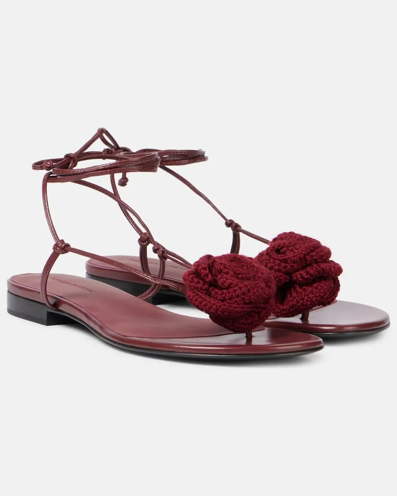 Magda Butrym Sandalen aus Leder Burgunderrot