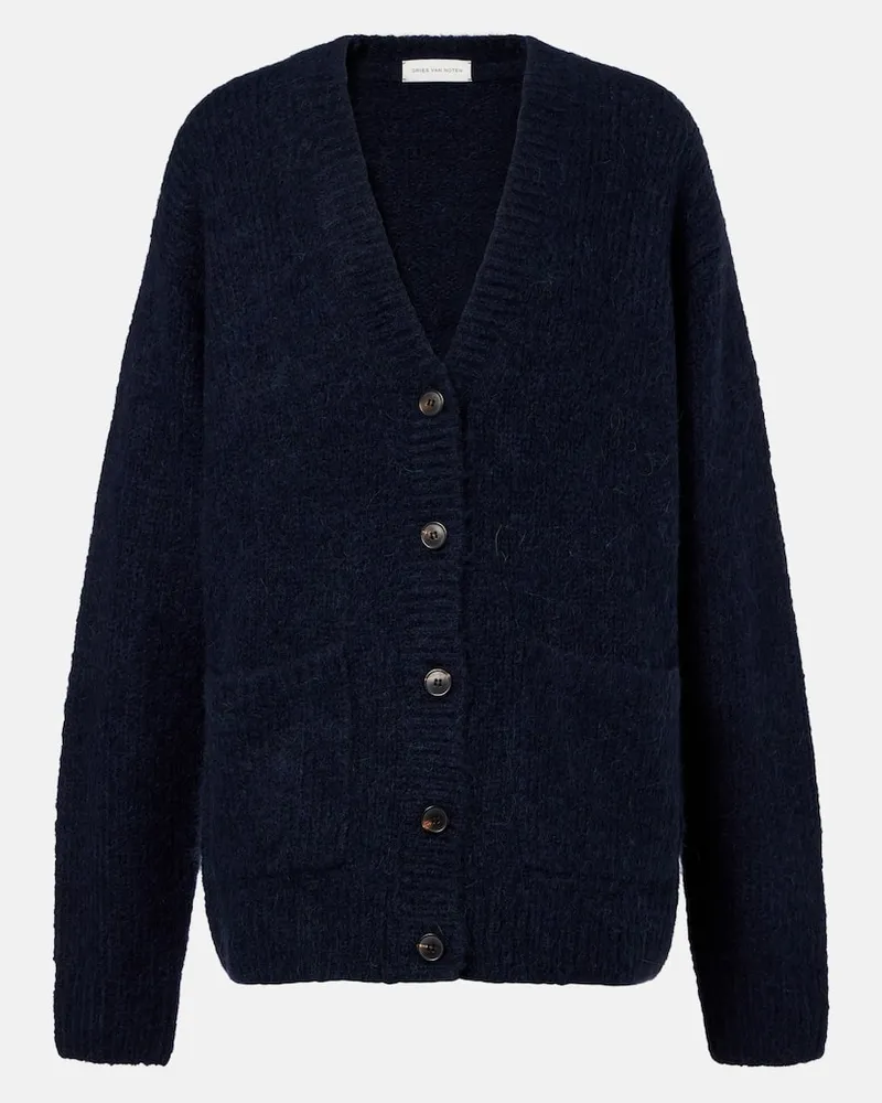 Dries van Noten Cardigan aus einem Alpakawollgemisch Blau