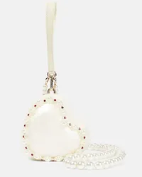 Simone Rocha Verzierte Clutch Weiss