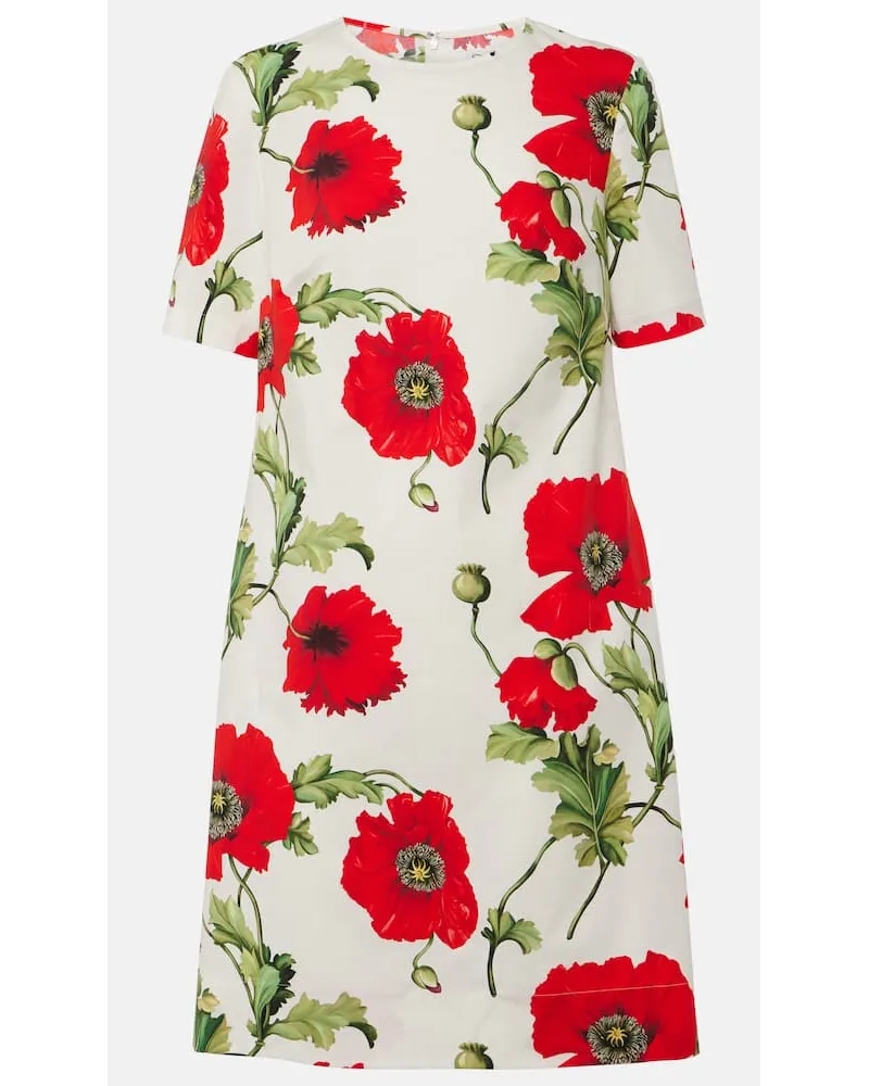 Oscar de la Renta Minikleid aus einem Baumwollgemisch Multicolor