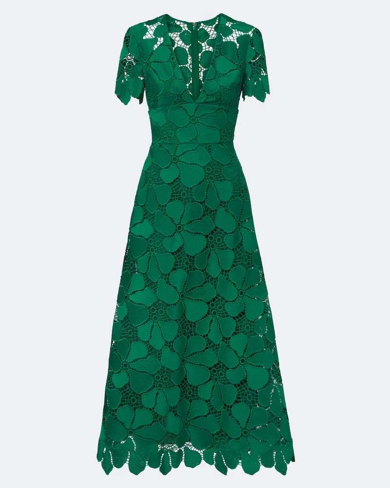Elie Saab Cocktailkleid aus Guipure-Spitze Grün