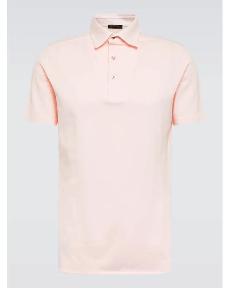 Loro Piana Polohemd aus Baumwoll-Piqué Pink