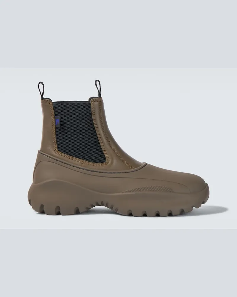 Burberry Chelsea Boots aus Leder Grün