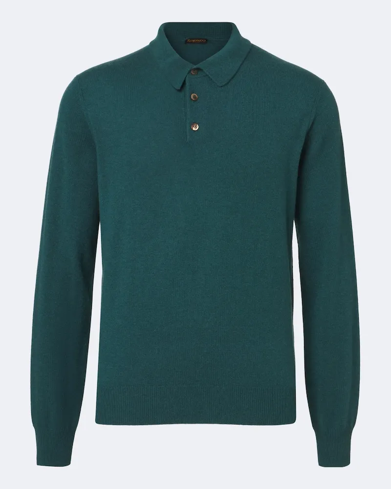 Rubinacci Polo-Pullover aus Cashmere Grün
