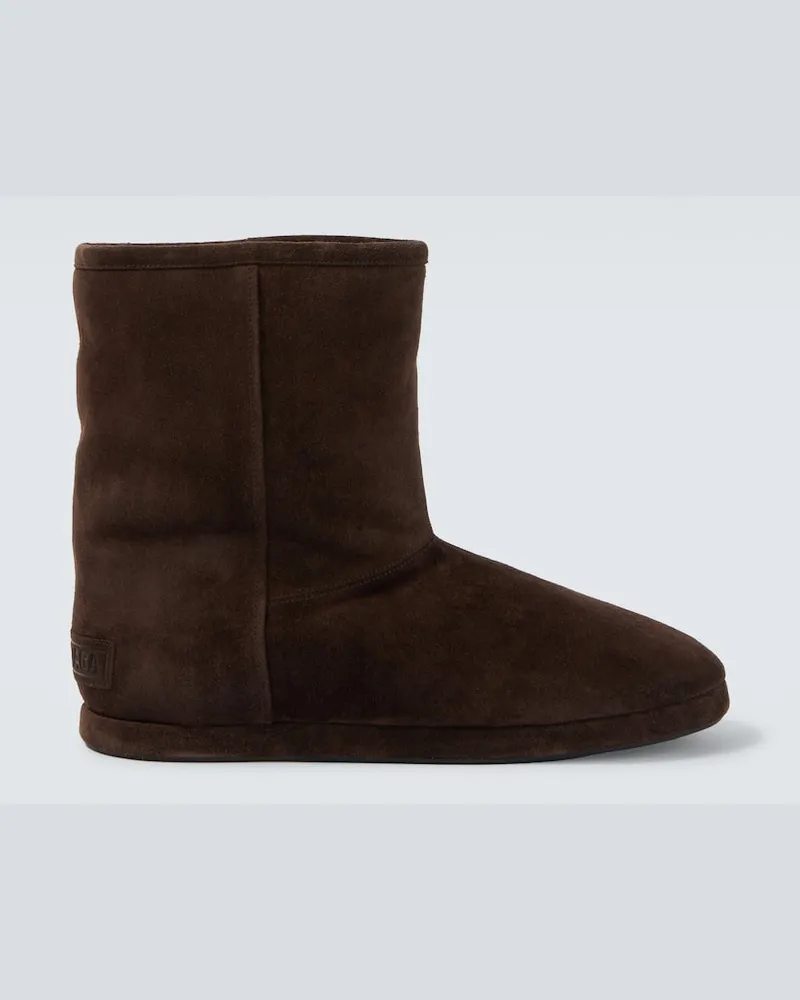 Balenciaga Ankle Boots Alaska Soft aus Veloursleder Braun