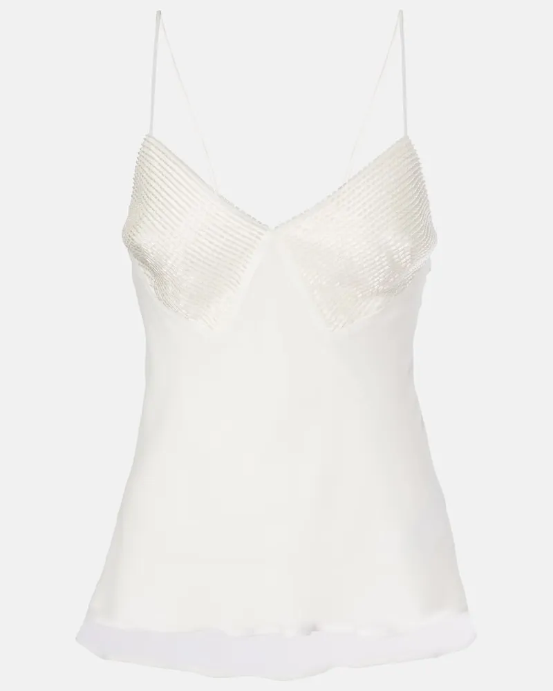 Max Mara Bridal Top Opache aus Seiden-Georgette Weiß