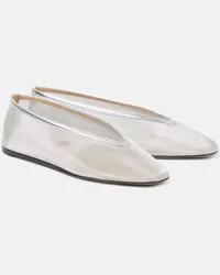 Le Monde Béryl Le Monde Beryl Ballerinas Luna aus Mesh mit Metallic-Leder Silber