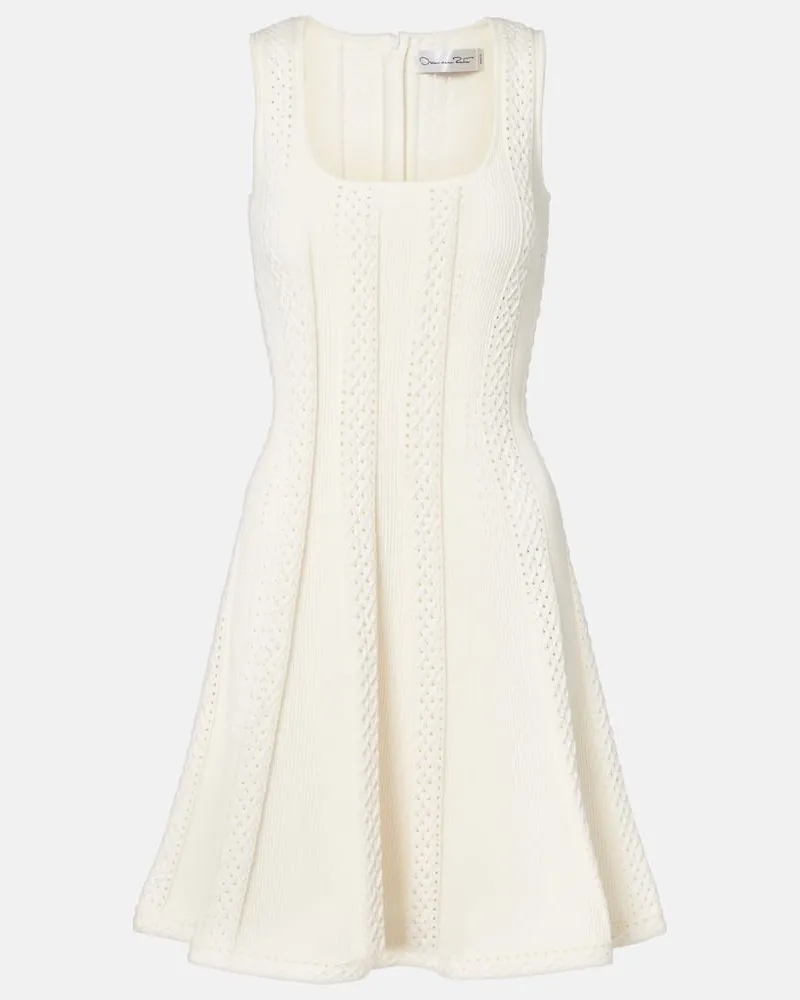 Oscar de la Renta Minikleid aus Strick Weiß