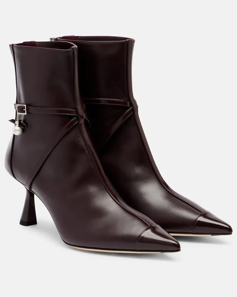 Jimmy Choo Ankle Boots Aren 65 aus Leder Burgund