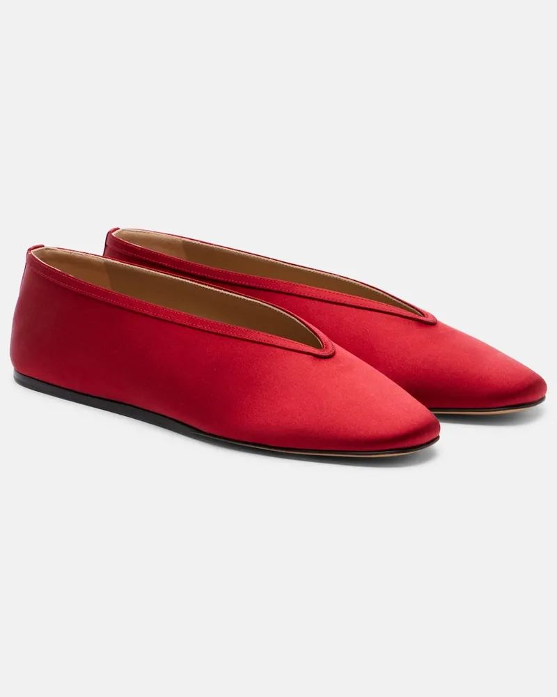 Le Monde Béryl Le Monde Béryl Ballerinas Luna aus Satin Rot
