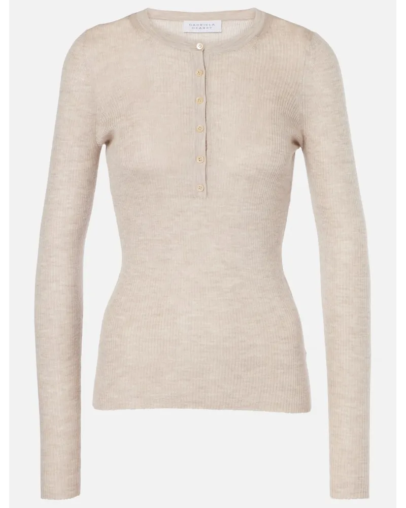 Gabriela Hearst Henley-Top Julian aus Kaschmir und Seide Beige
