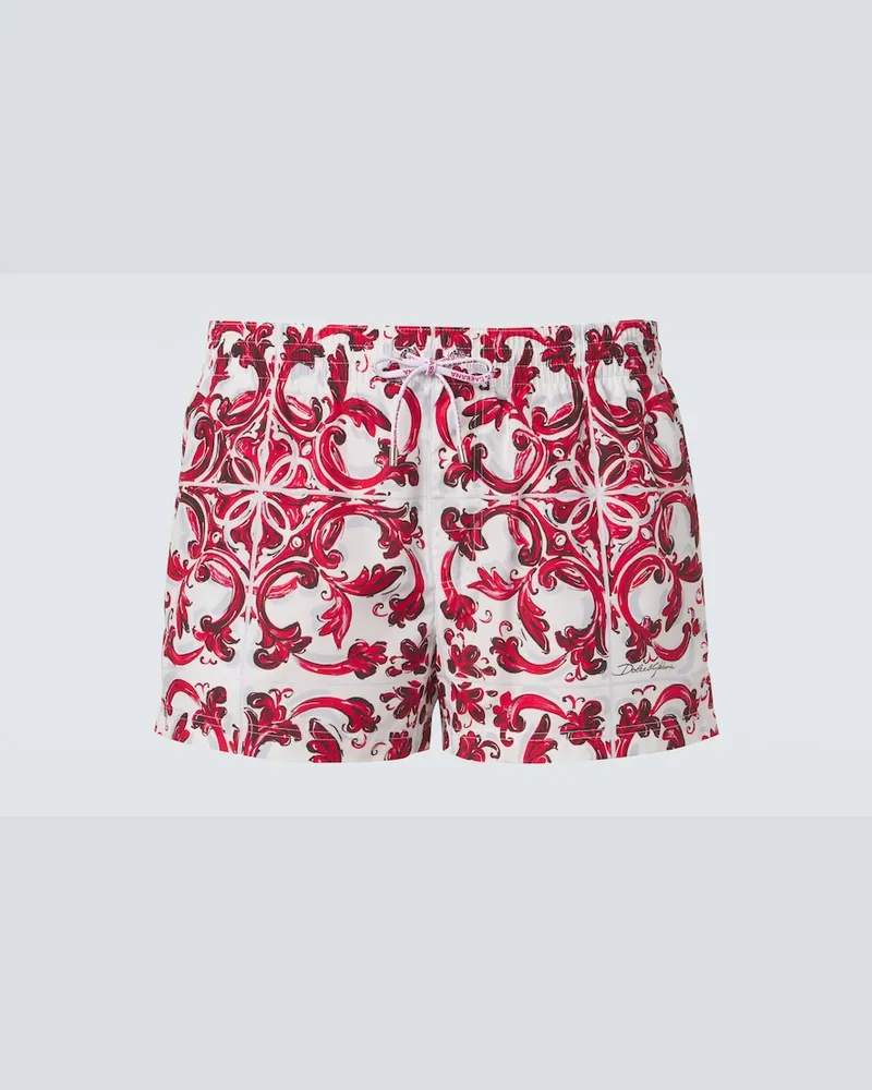 Dolce & Gabbana Badeshorts Majolica Weiß