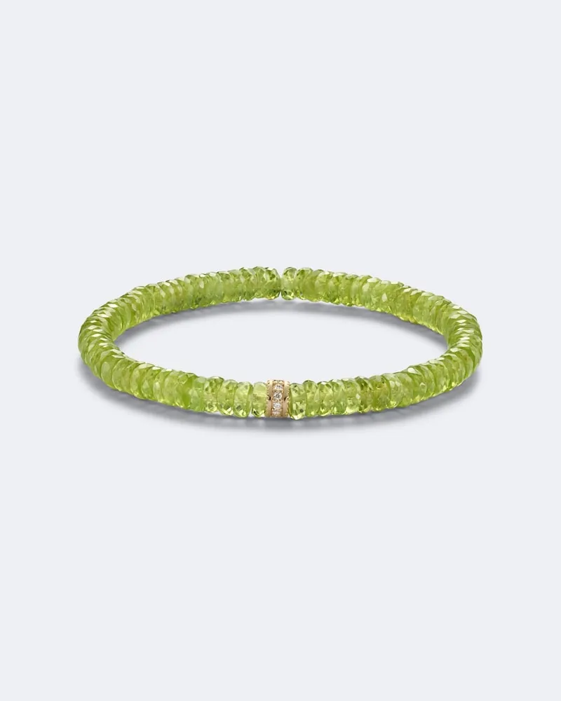 Sydney Evan Armband mit 14kt Gelbgold, Peridot und Diamanten Grün